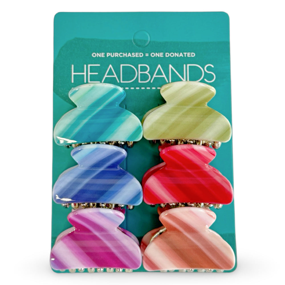 Mini Claw Clip Set - Neon Stripes