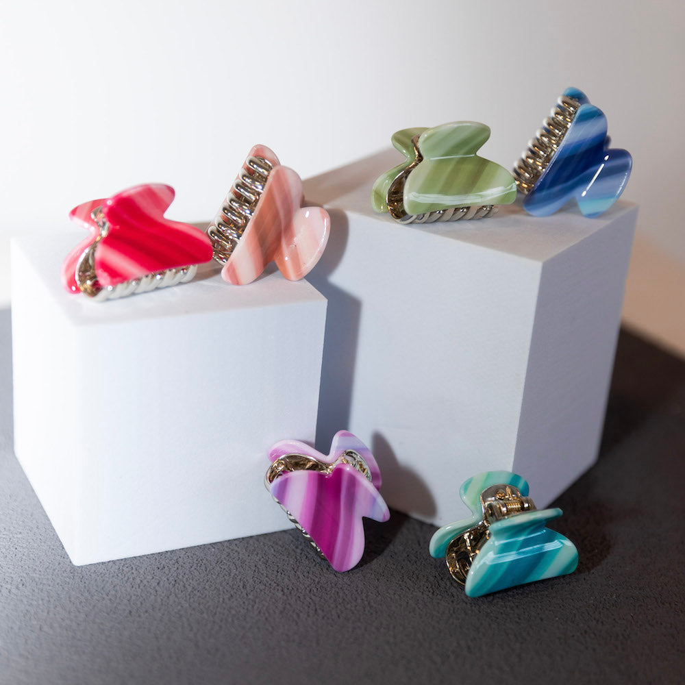 Mini Claw Clip Set - Neon Stripes
