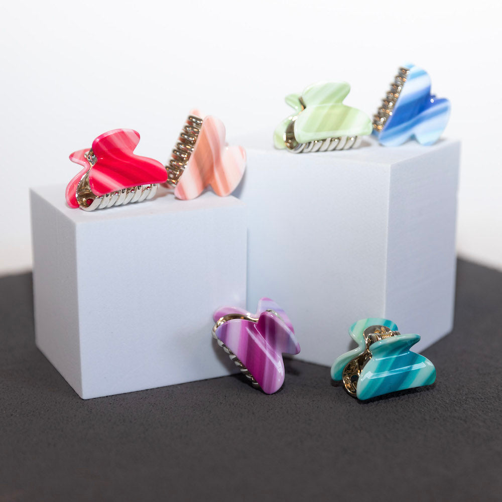 Mini Claw Clip Set - Neon Stripes