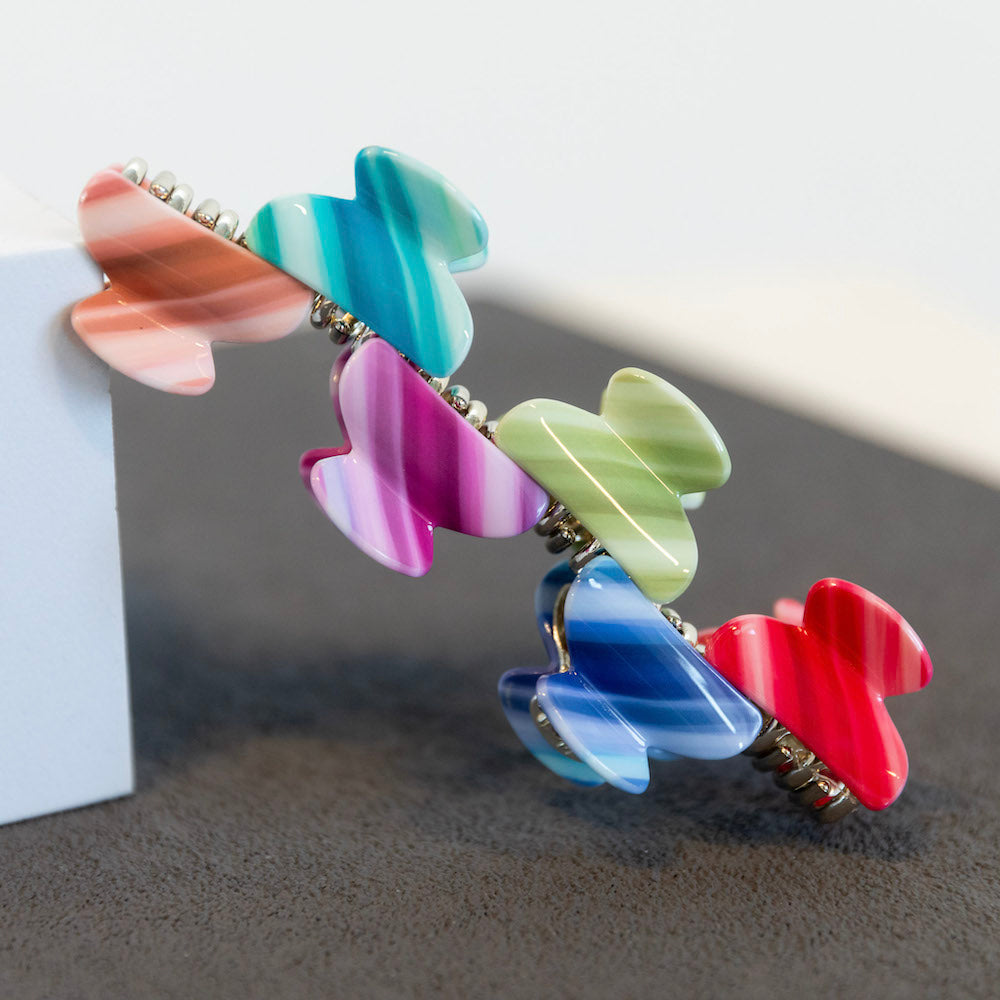 Mini Claw Clip Set - Neon Stripes