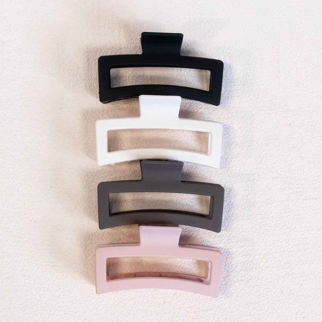Extra Large Rectangular Claw Clip - Black