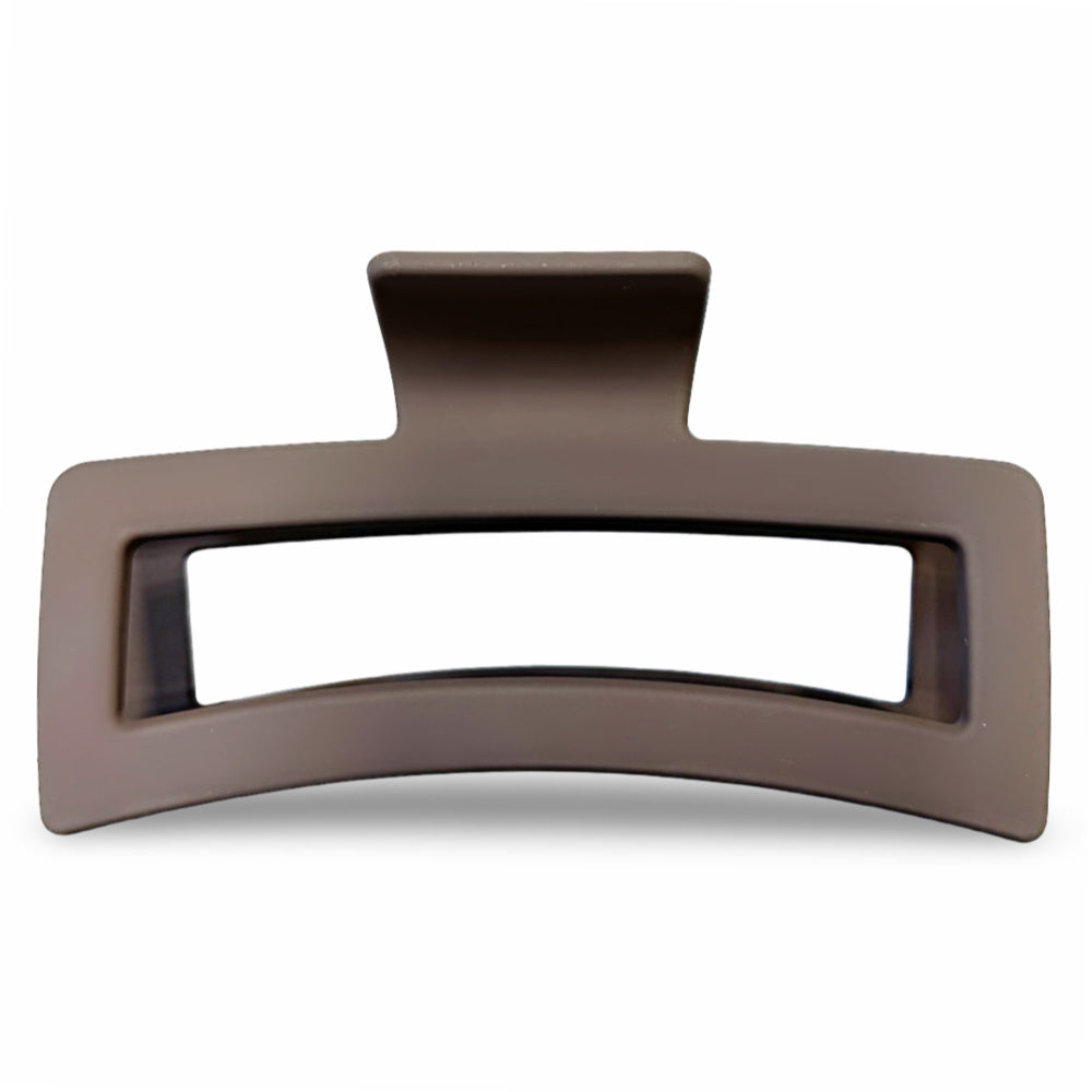 Extra Large Rectangular Claw Clip - Brown