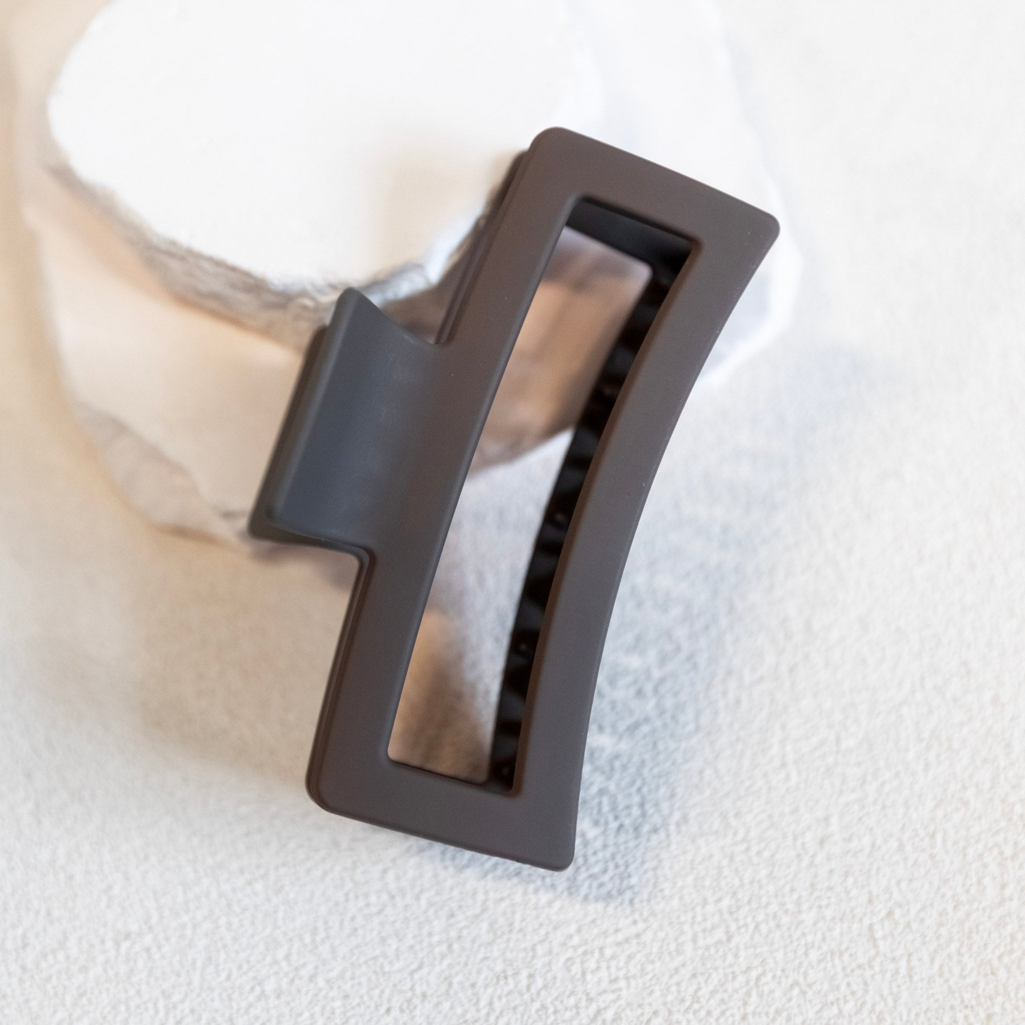 Extra Large Rectangular Claw Clip - Brown