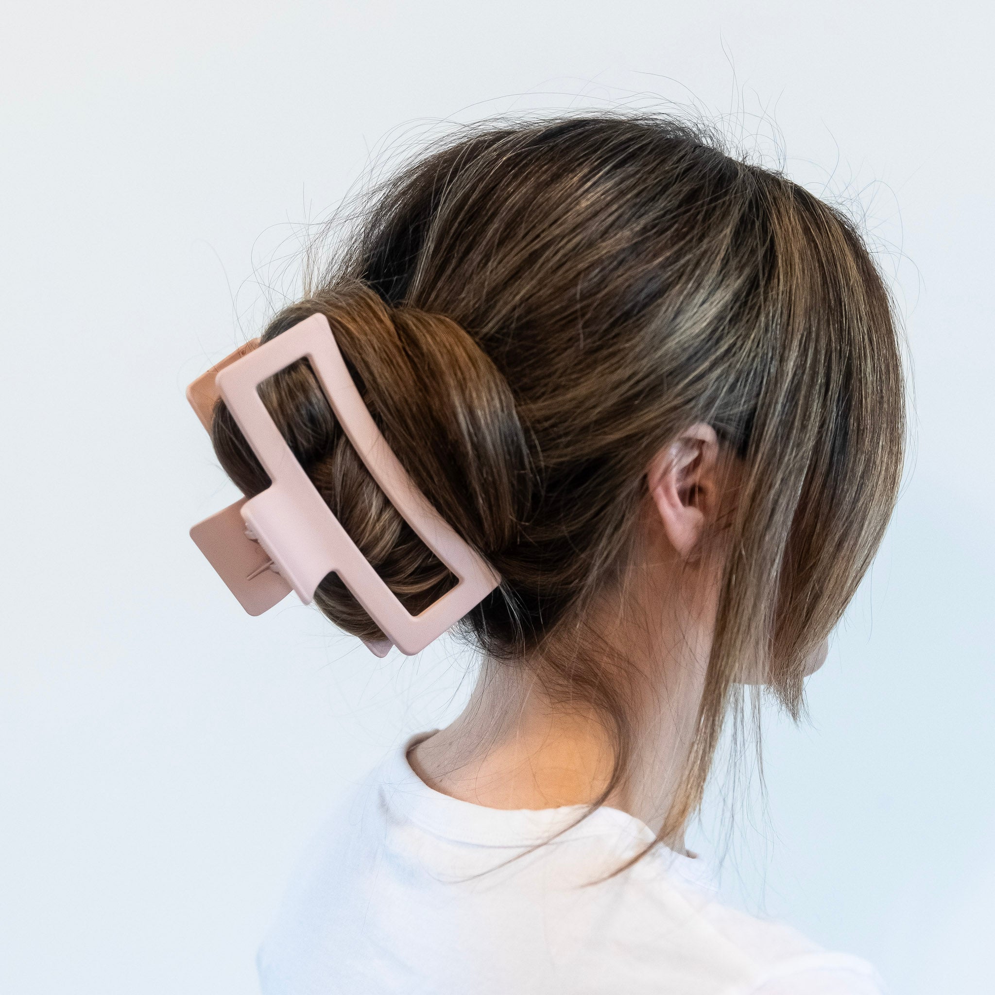 Extra Large Rectangular Claw Clip - Nude Blush