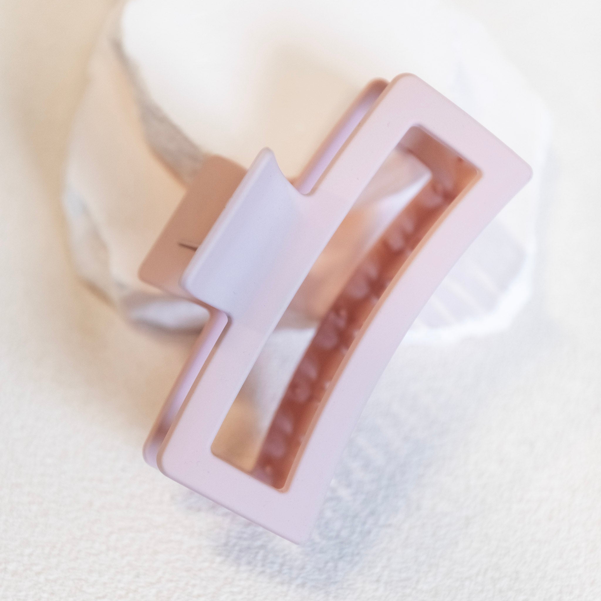 Extra Large Rectangular Claw Clip - Nude Blush