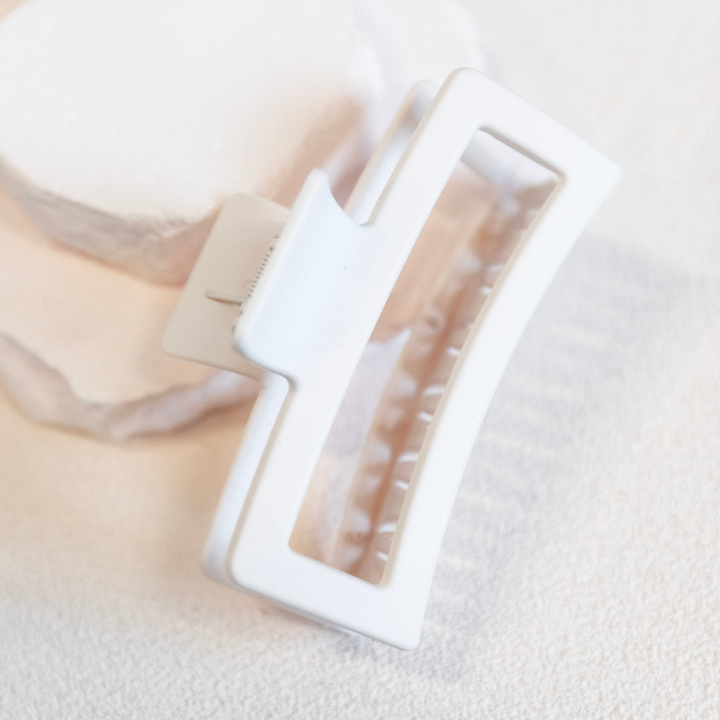 Extra Large Rectangular Claw Clip - Cream