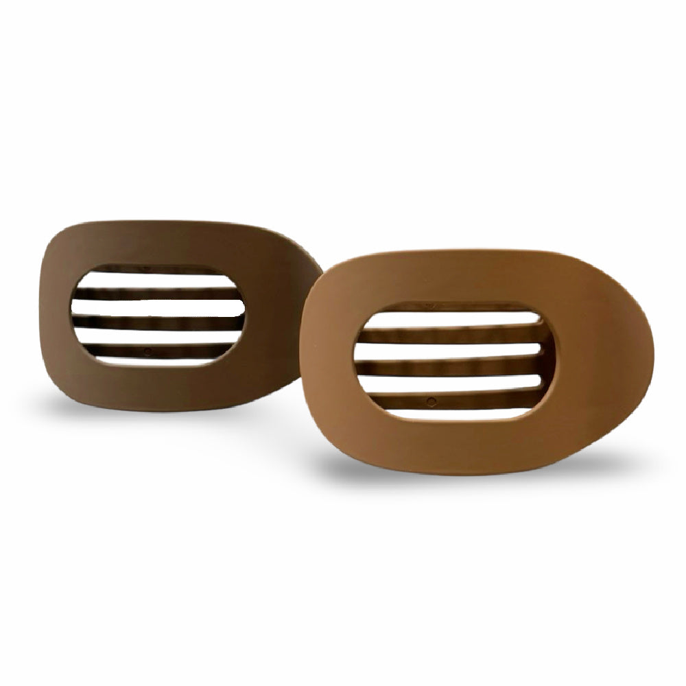 Large Oval Clip Set of 2 - Brown + Camel