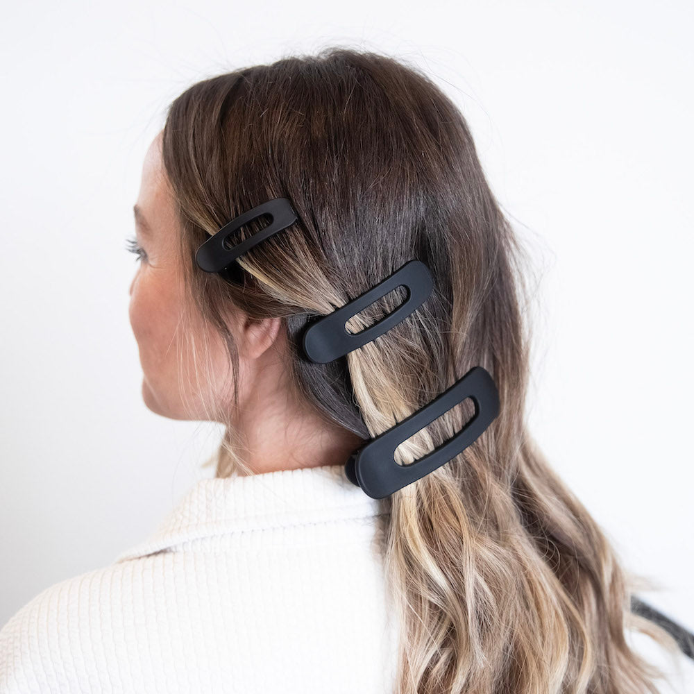 Mixed Size Flat Lay Clip Set - Black
