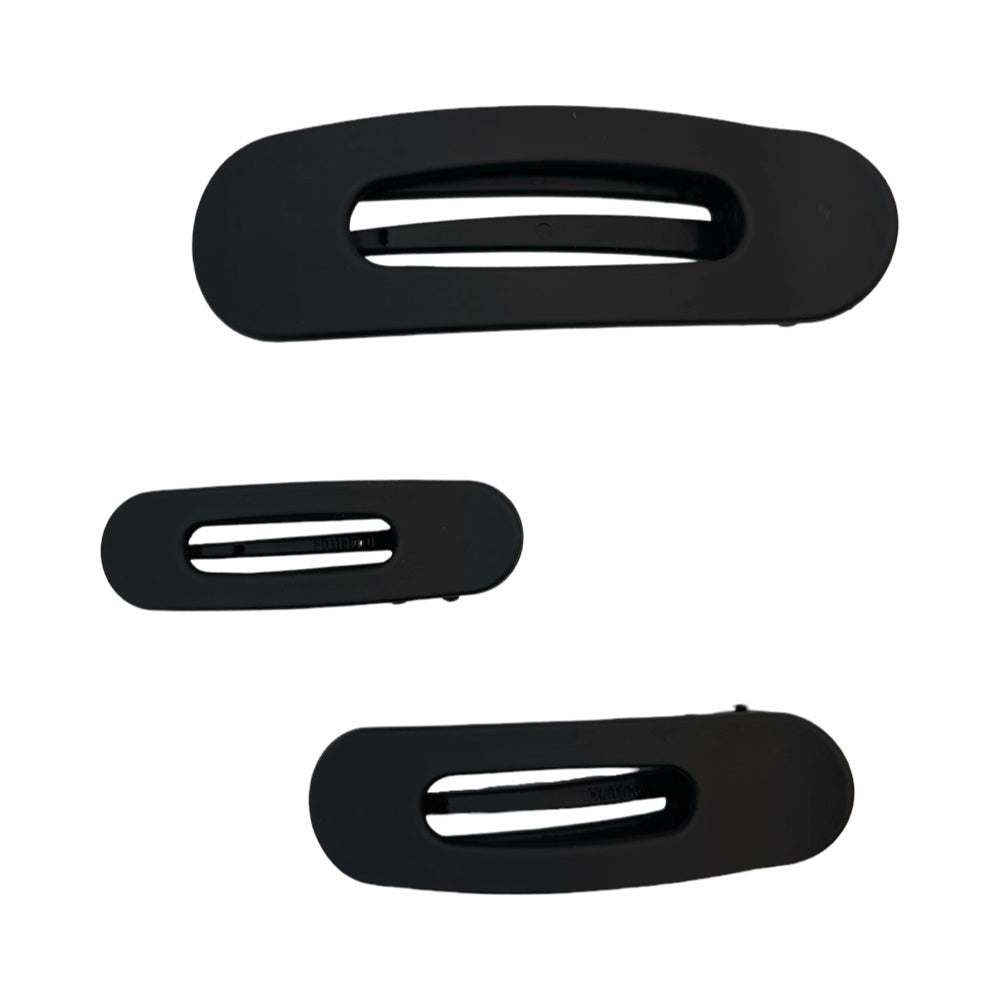 Mixed Size Flat Lay Clip Set - Black