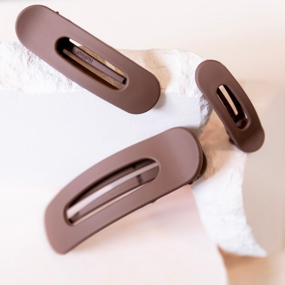 Mixed Size Flat Lay Clip Set - Brown
