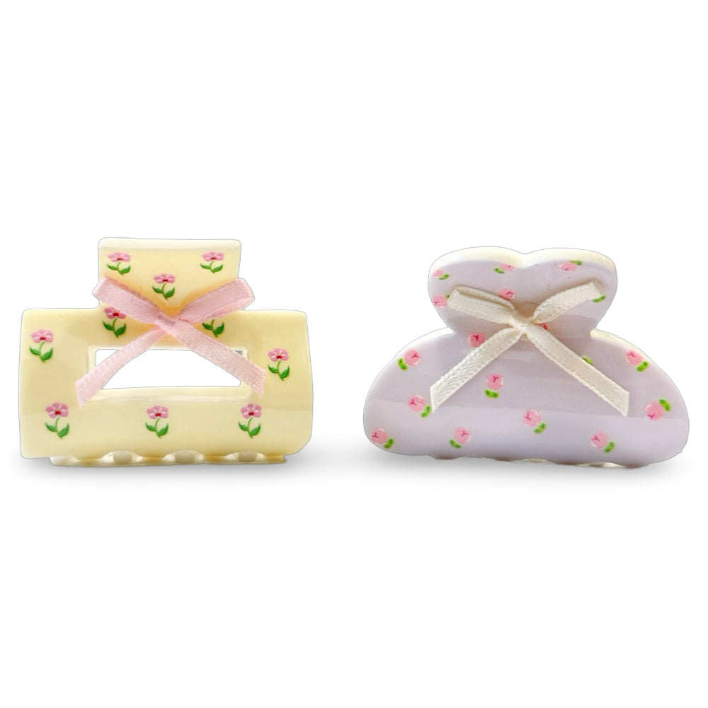 Medium Claw Clip Set - Bows + Flowers