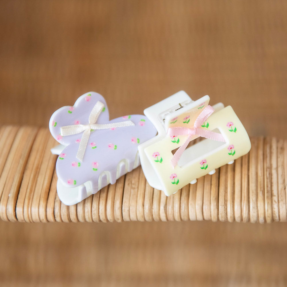 Medium Claw Clip Set - Bows + Flowers