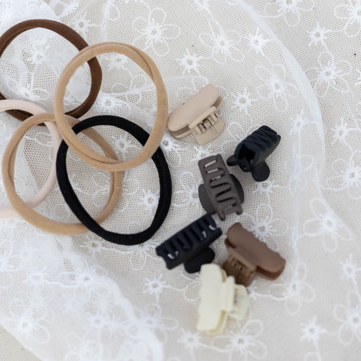 Nylon Hair Ties - 16 pc set - Neutral Set