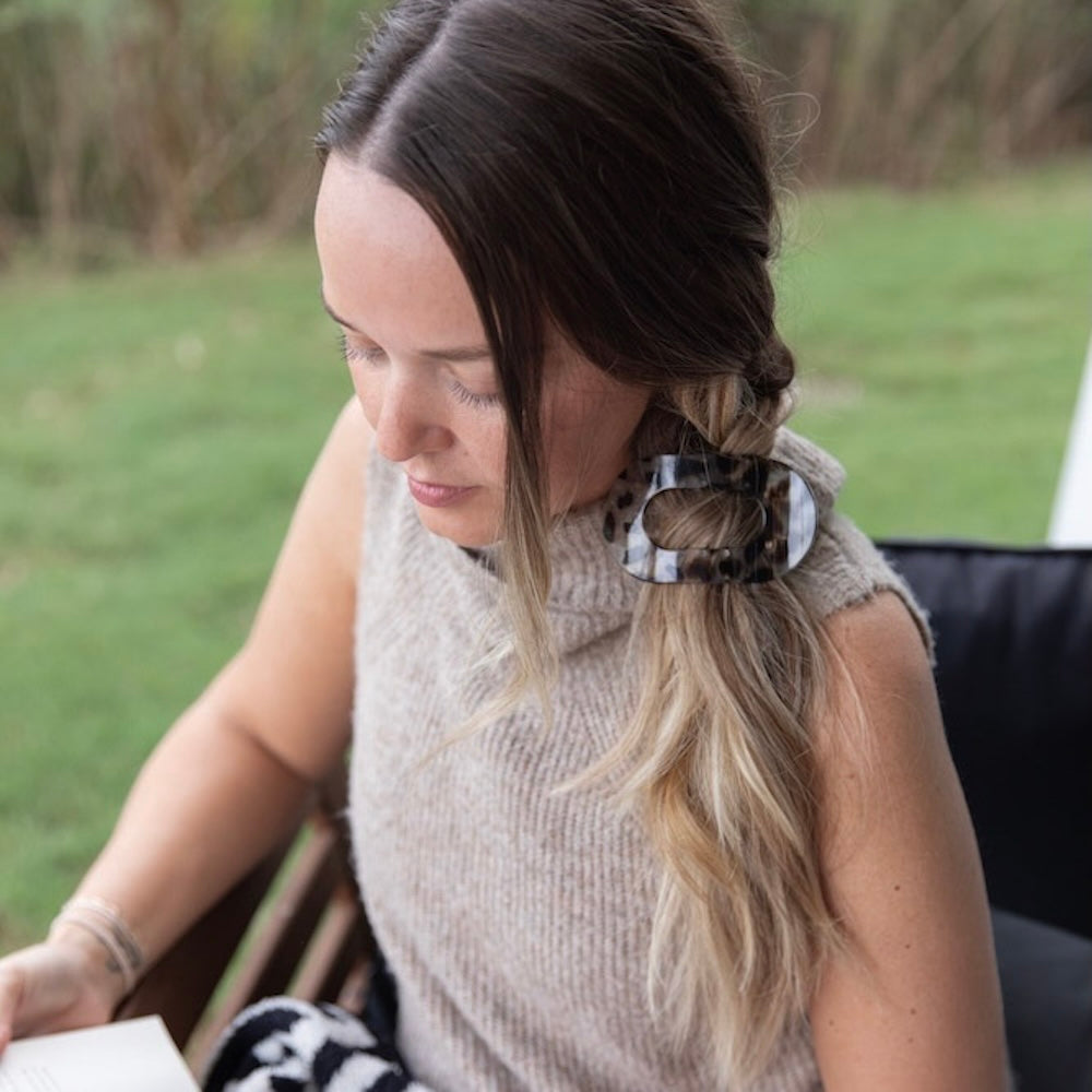 Large Oval Claw Clip Set – Tortoise & Smoke Leopard