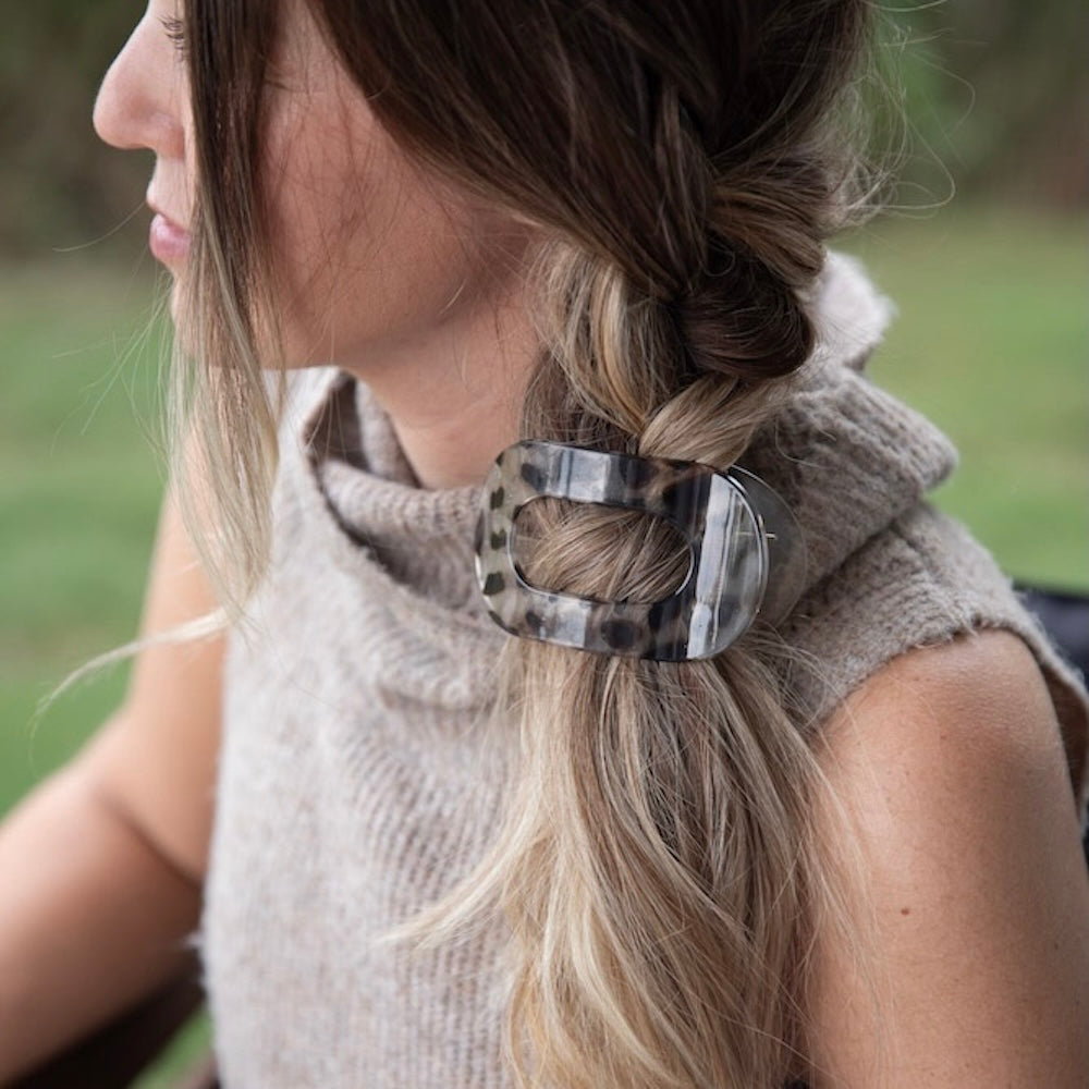 Large Oval Claw Clip Set – Tortoise & Smoke Leopard