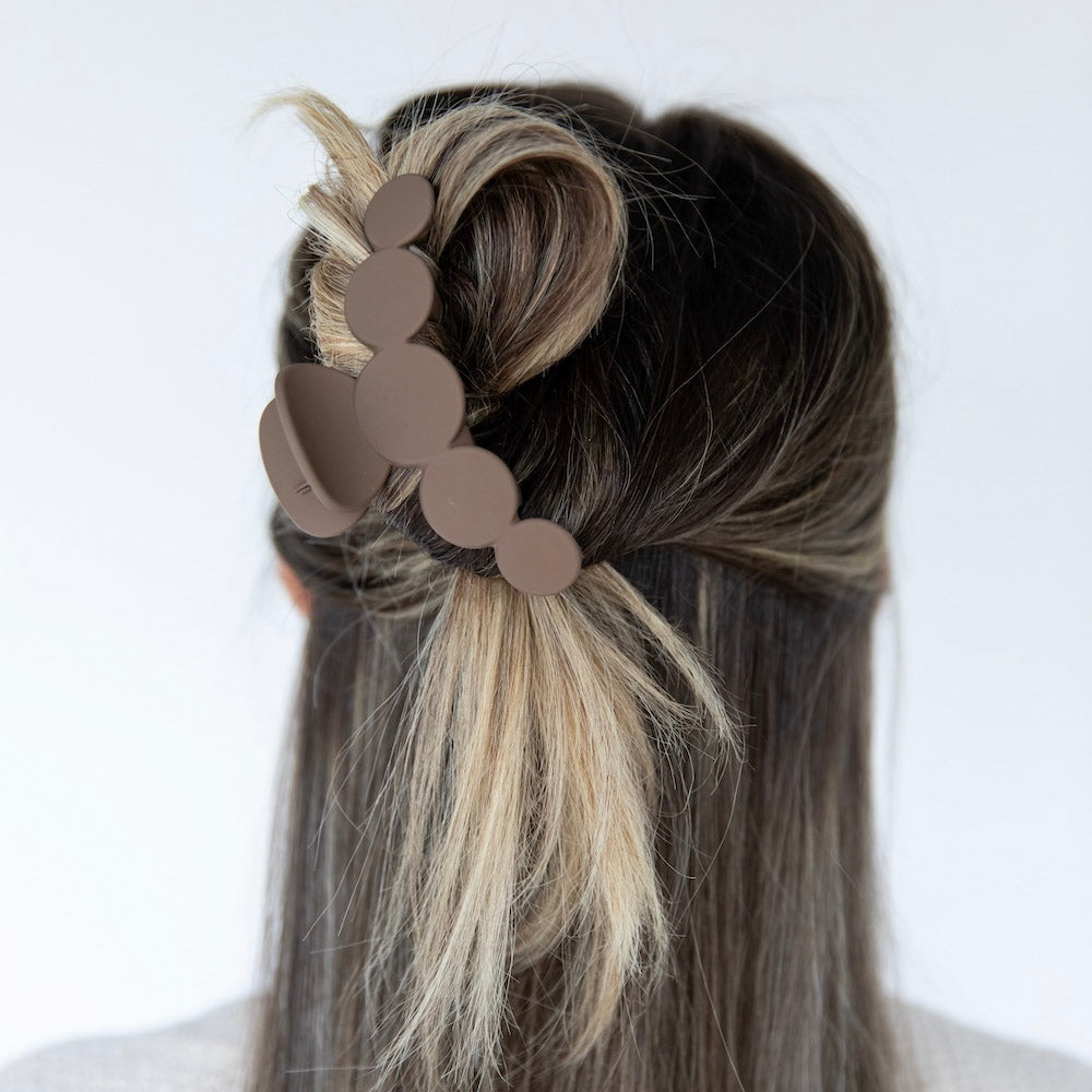 Matte Dot Claw Clip  - Brown