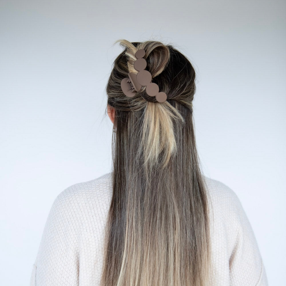 Matte Dot Claw Clip  - Brown