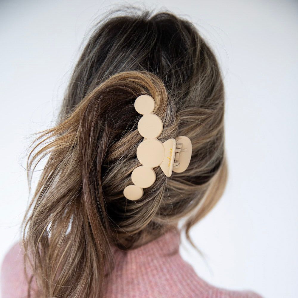 Matte Dot Claw Clip  - Tan