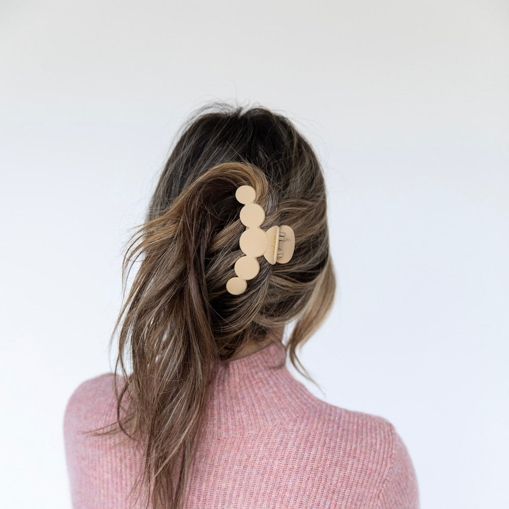 Matte Dot Claw Clip  - Tan