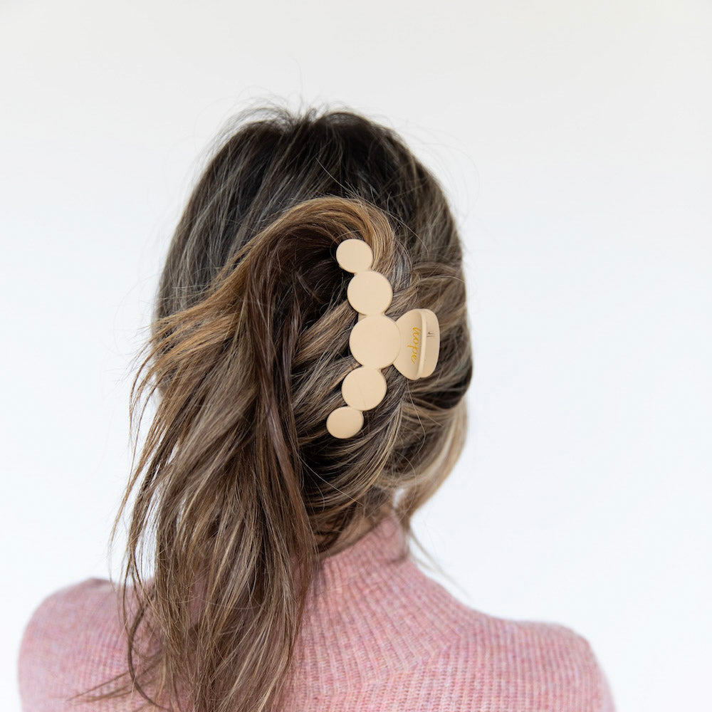 Matte Dot Claw Clip  - Tan