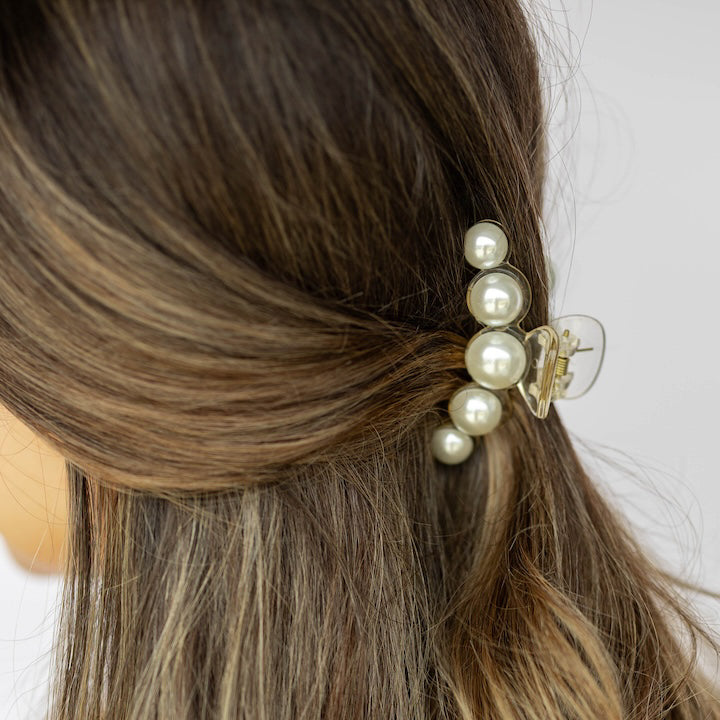 Small Dots Clip - Pearl White