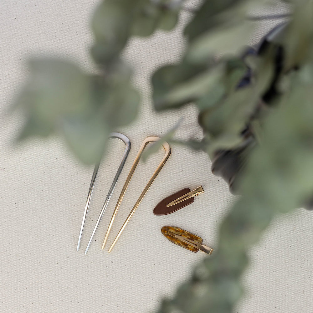 Hair Pin Set of 2 - Gold + Silver