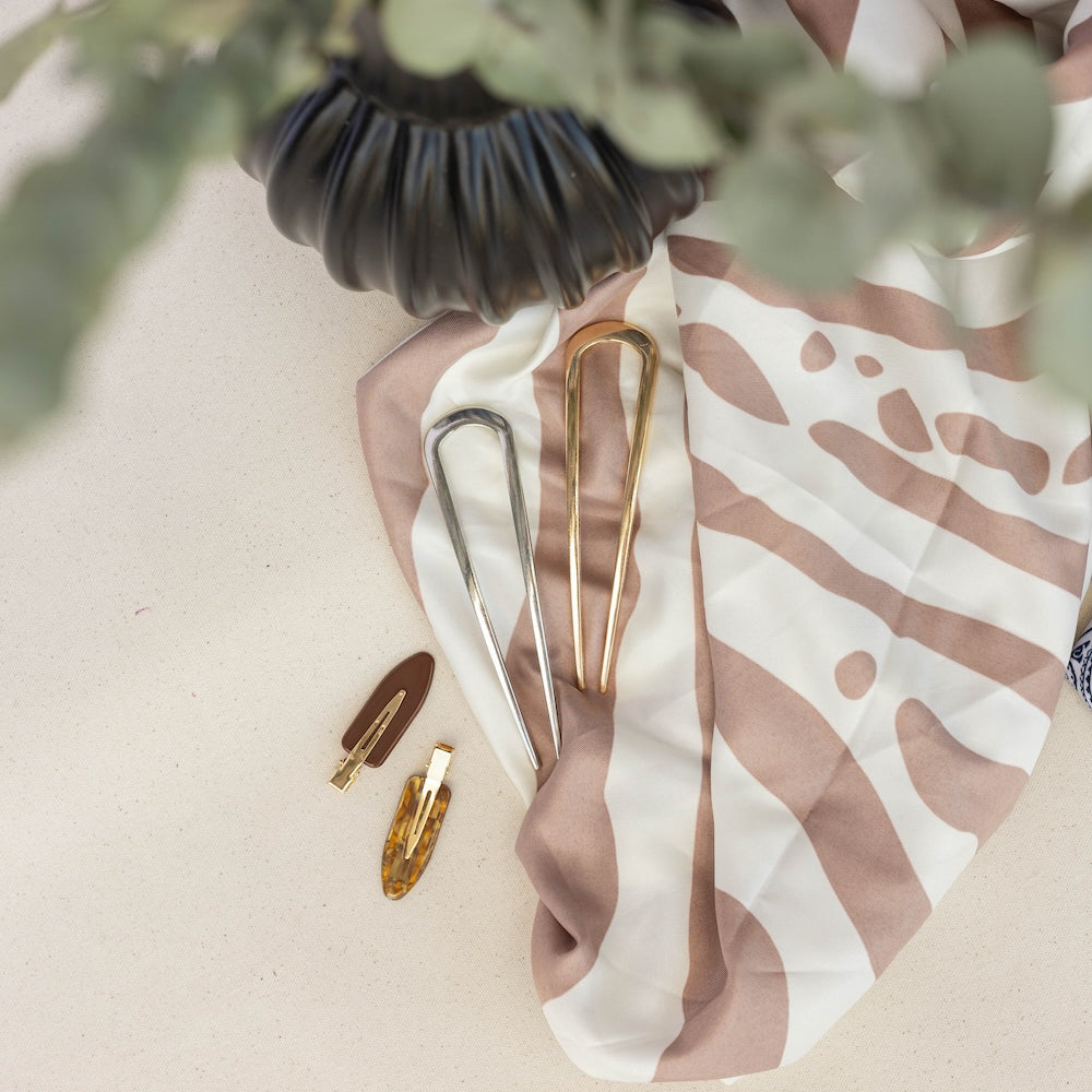 Hair Pin Set of 2 - Gold + Silver