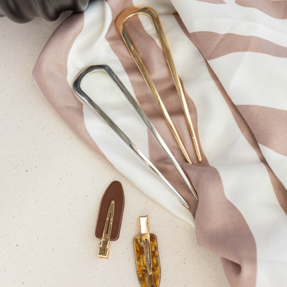 Hair Pin Set of 2 - Gold + Silver