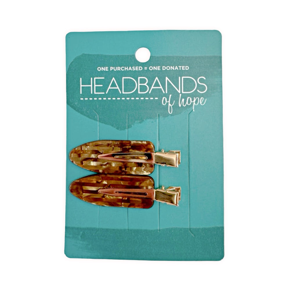 Creaseless Hair Clip Set of 2 - Brown