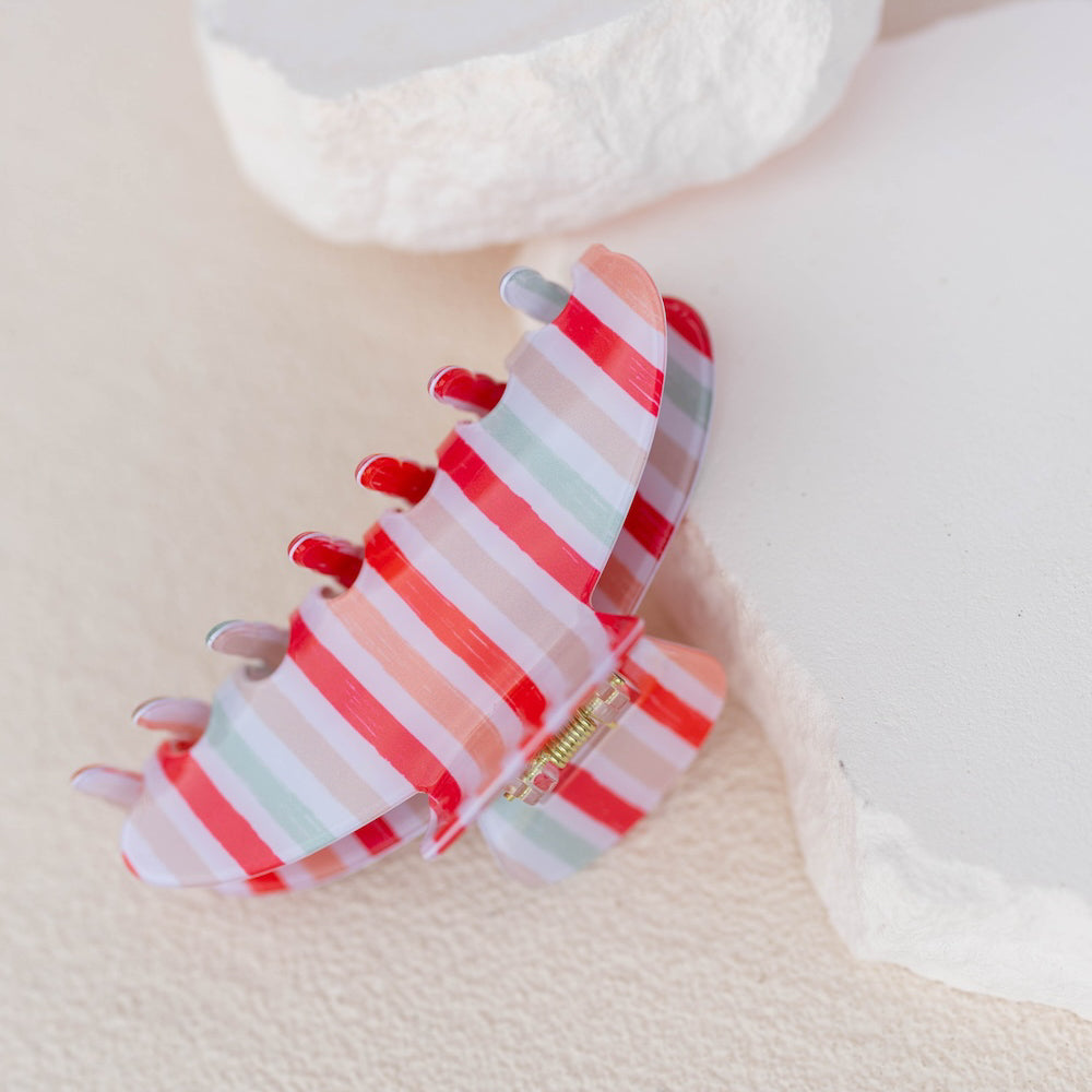 Medium Hair Claw Clip - Stripe Sunset