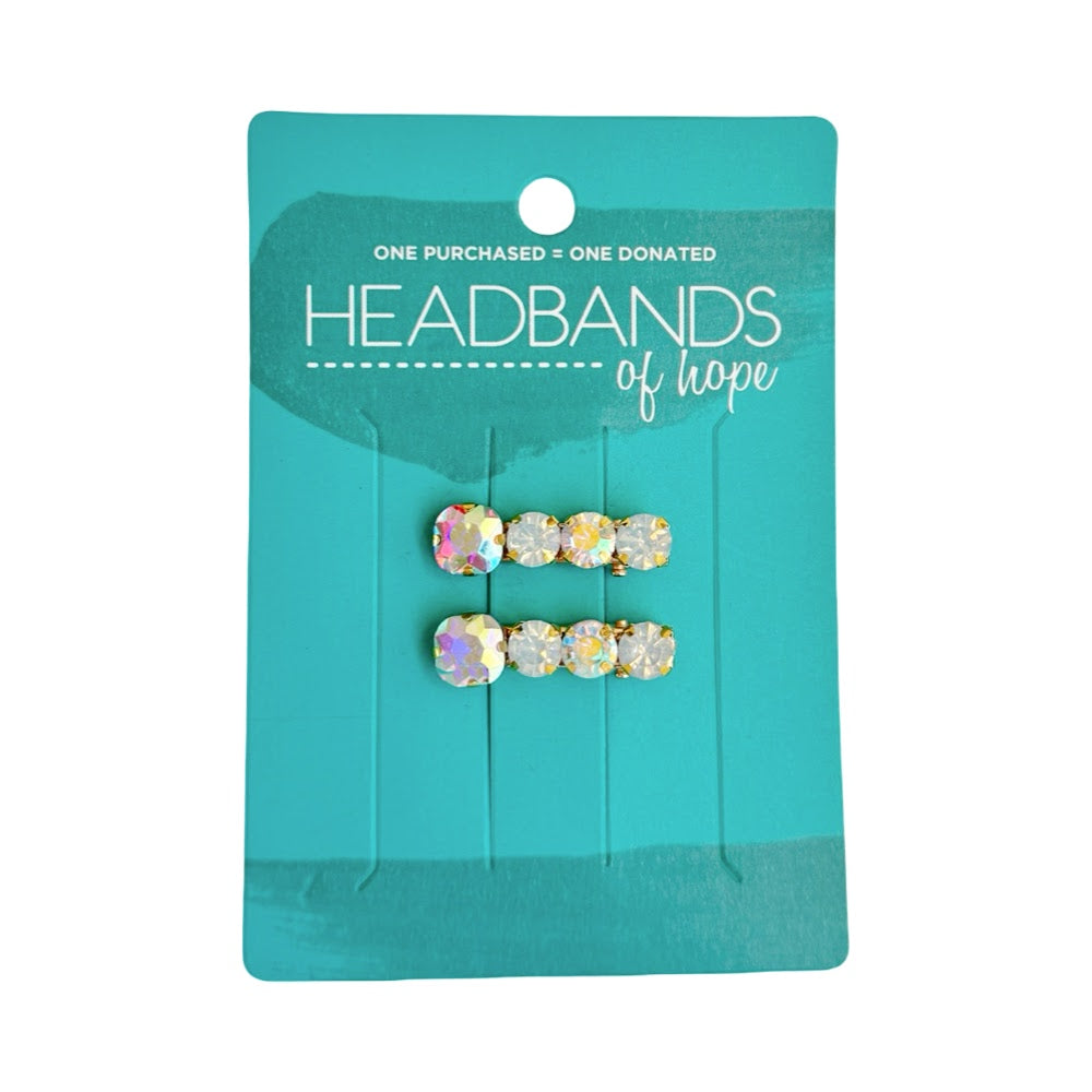 Small Barrette Hair Clip - White