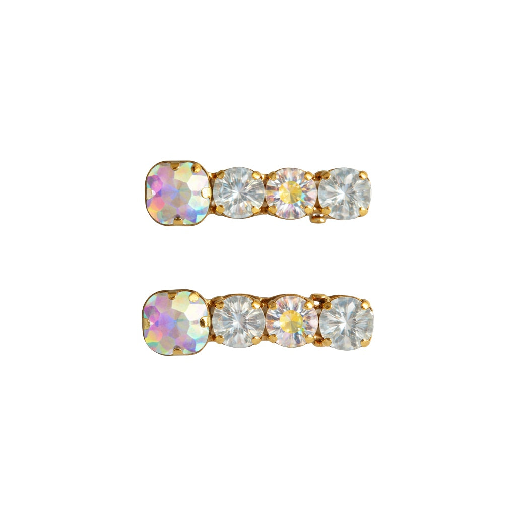 Small Barrette Hair Clip - White