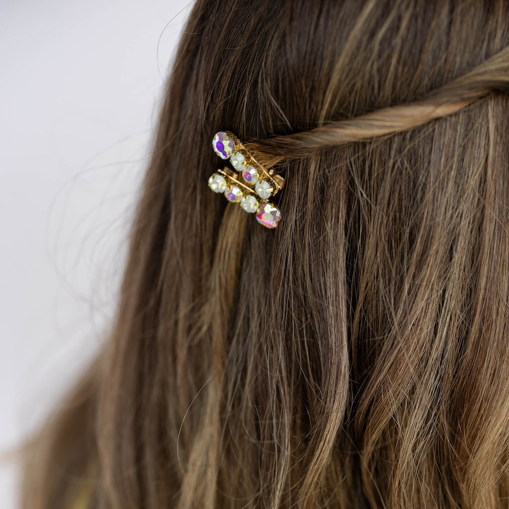 Small Barrette Hair Clip - White