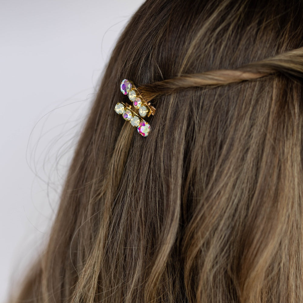 Small Barrette Hair Clip - White