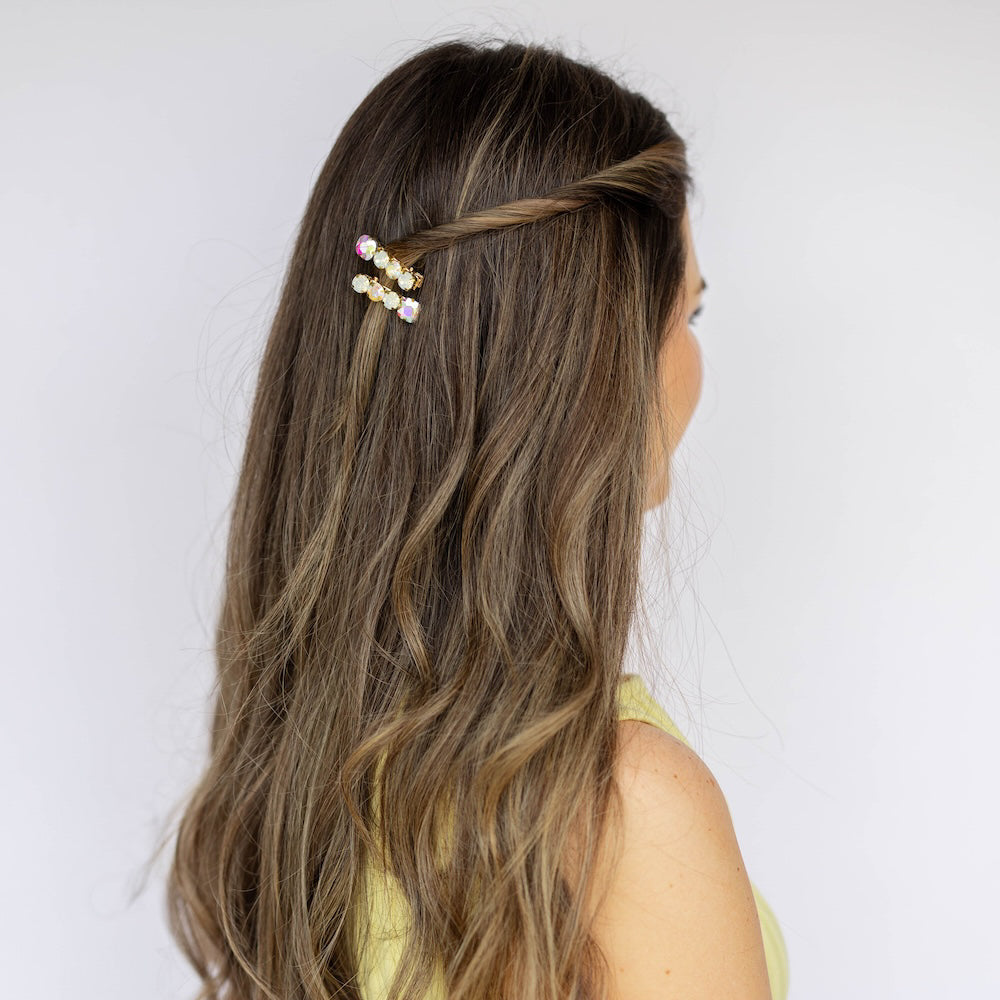 Small Barrette Hair Clip - White