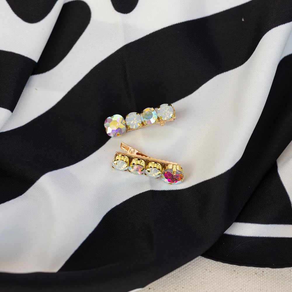 Small Barrette Hair Clip - White