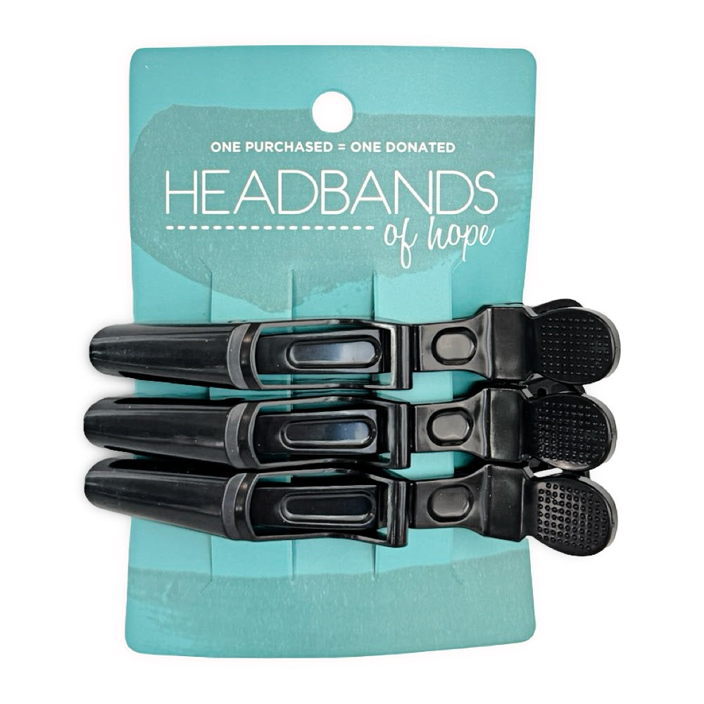 Crocodile Clip - Set of 3 - Black