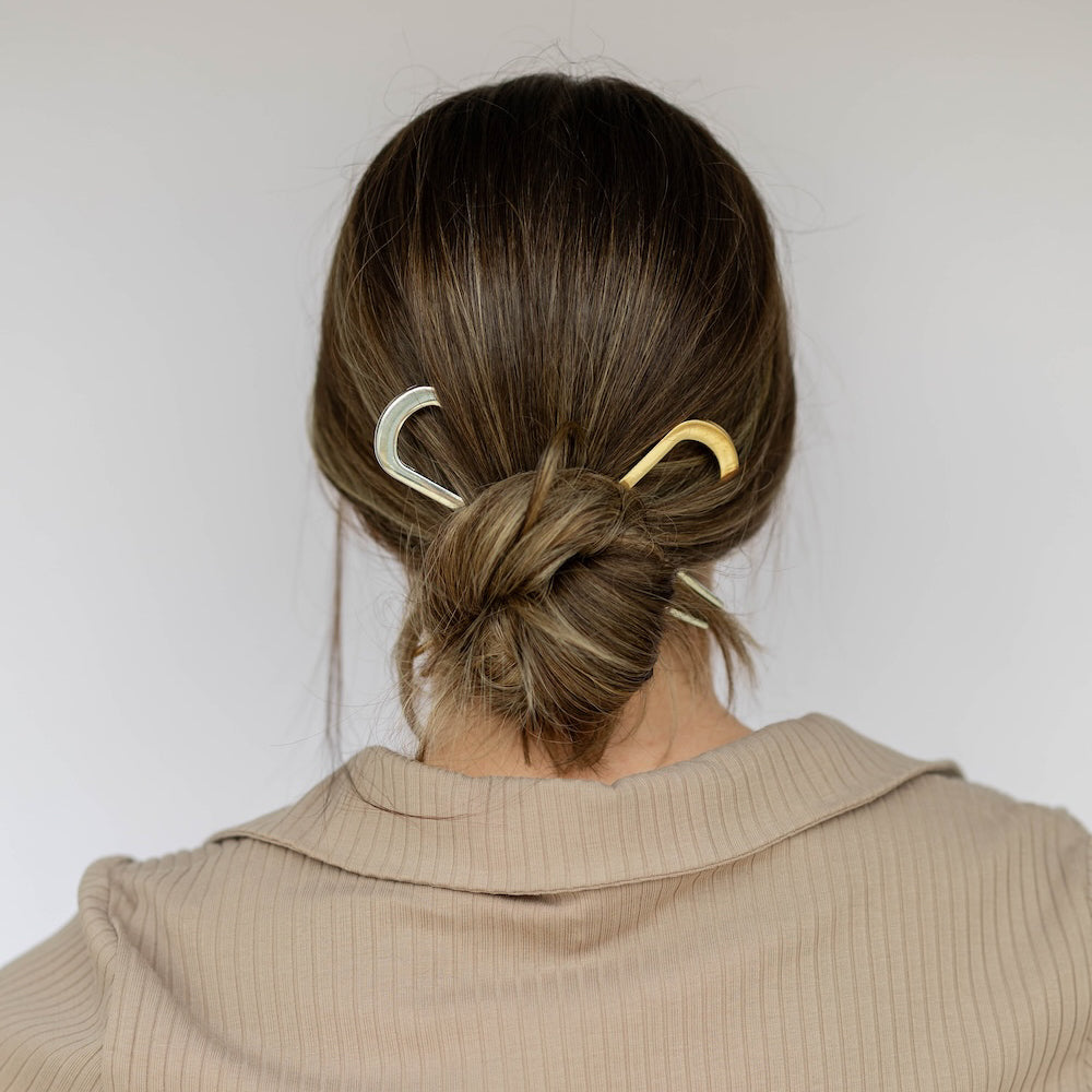 Hair Pin Set of 2 - Gold + Silver