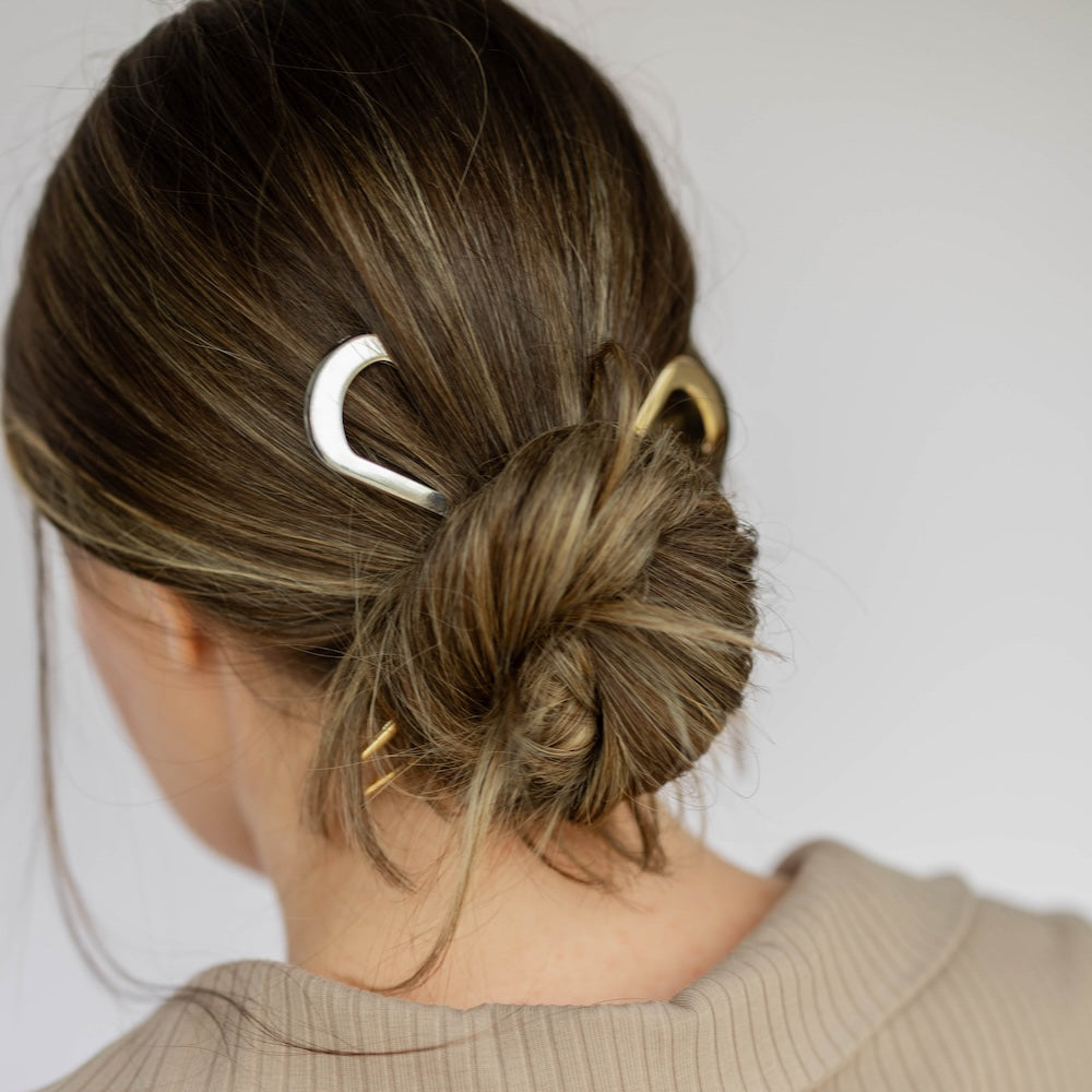 Hair Pin Set of 2 - Gold + Silver