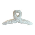 Large Looped Threaded Claw Clip - White