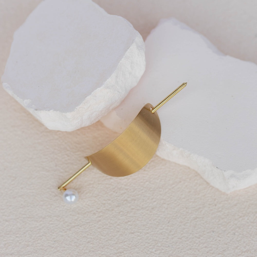 Pearl Drop Ponytail Hair Cuff - Gold