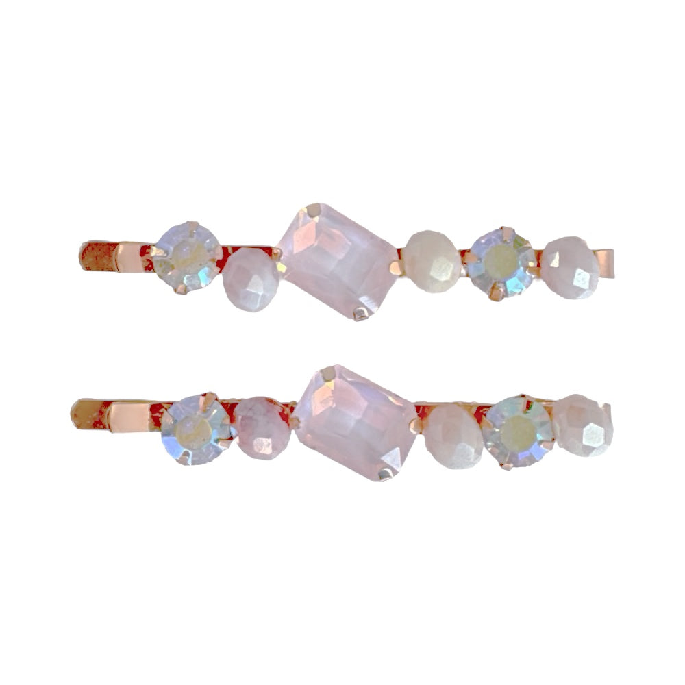 Bobby Pin Set of 2  - Blush Gemstone