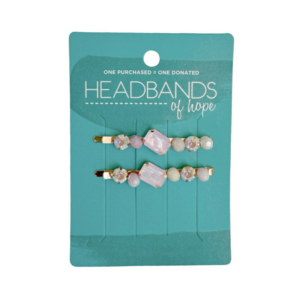Bobby Pin Set of 2  - Blush Gemstone