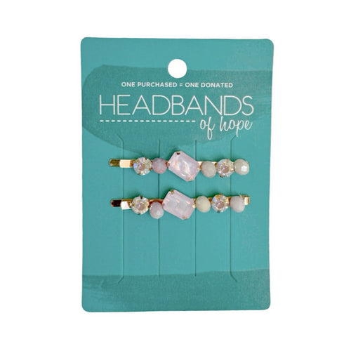 Bobby Pin Set of 2  - Blush Gemstone