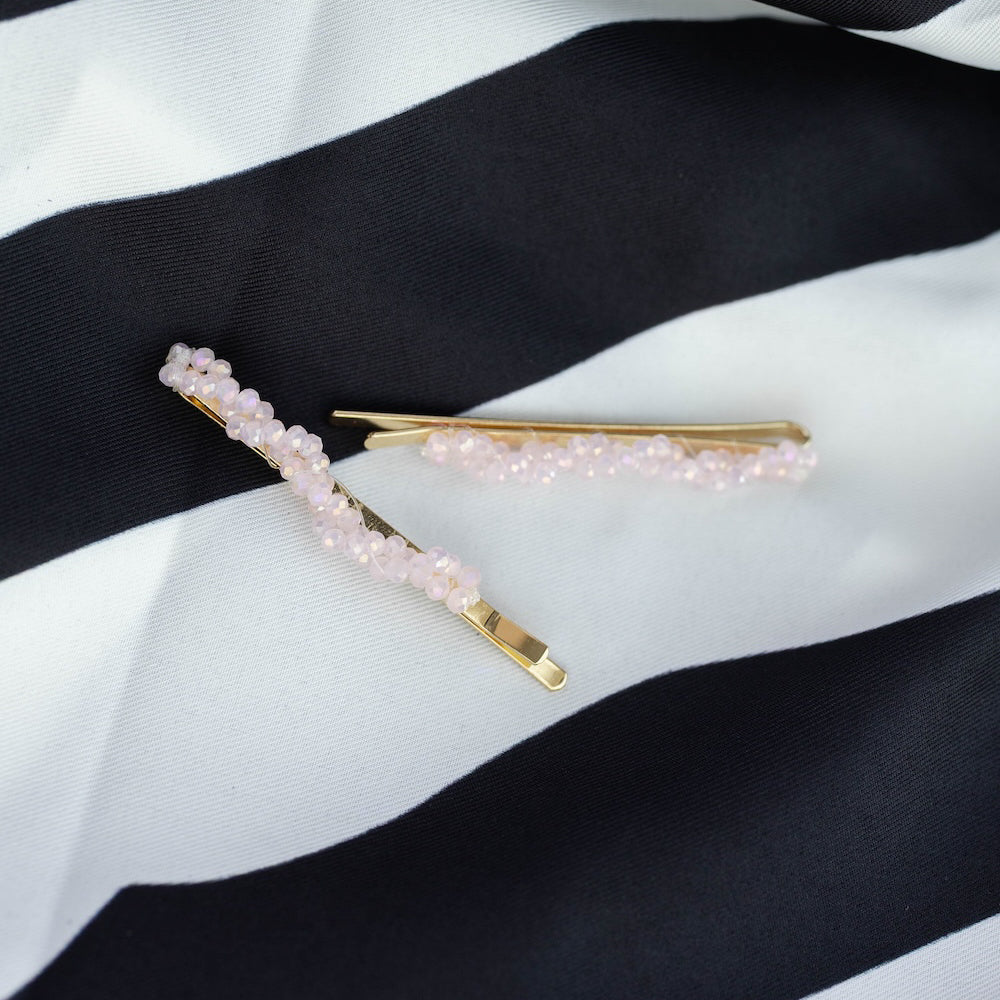 Bobby Pin Set of 2  - Rose Quartz