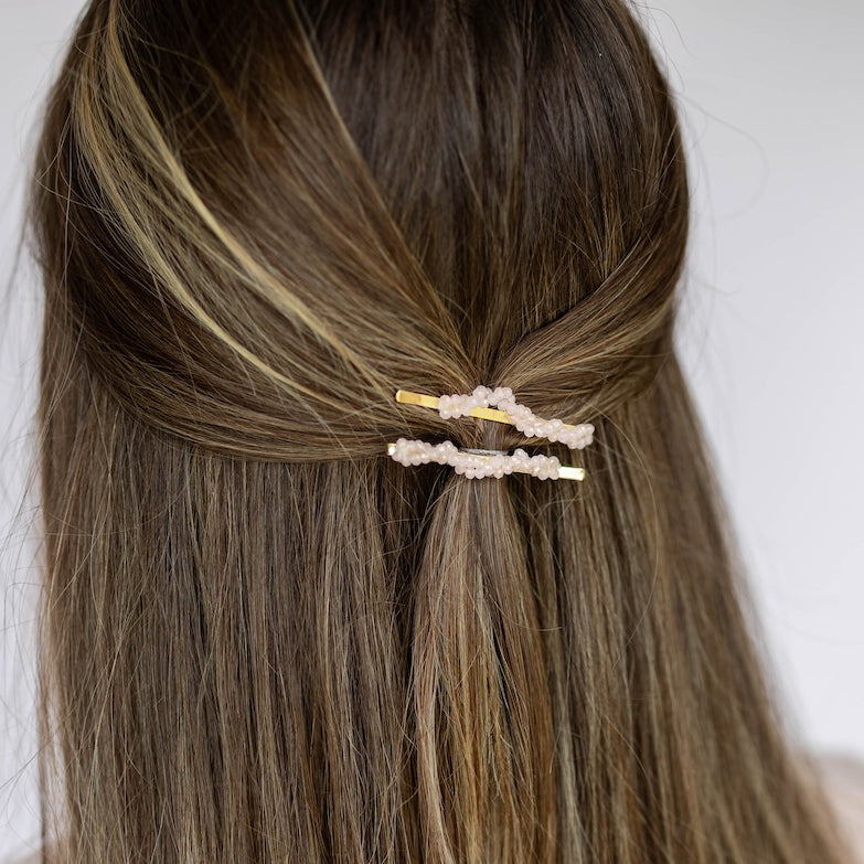 Bobby Pin Set of 2  - Rose Quartz