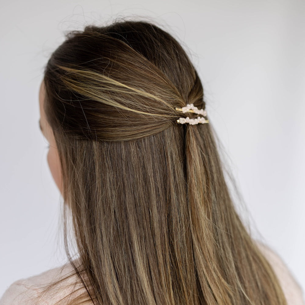 Bobby Pin Set of 2  - Rose Quartz