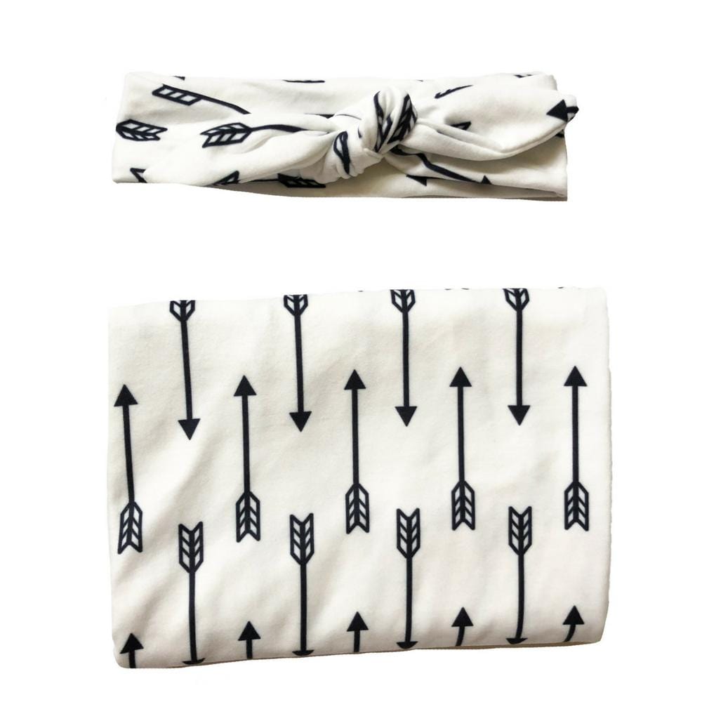 Black Arrow Swaddle + Headband Set