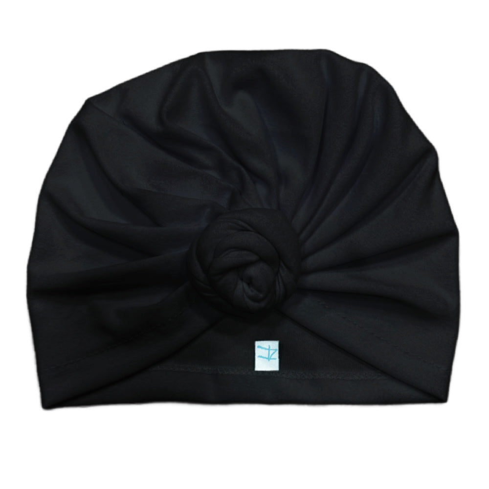 Adult Full Coverage Tube Turban - Black