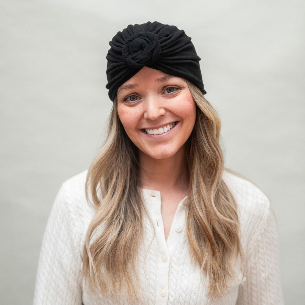 Adult Full Coverage Tube Turban - Black